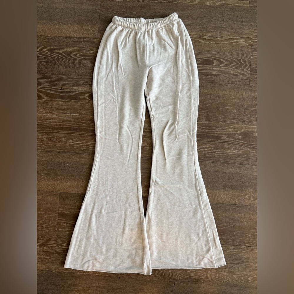 Cream Soft Lined Flare Pants